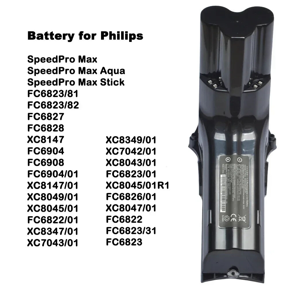 Philips 6000 Serisi FC6822/01 SpeedPro Max Süpürge 3000 Mah Li-ion Yedek Batarya,Uzun Ömürlü, Yüksek Performanslı,Pil