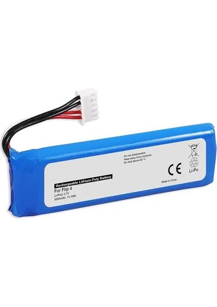Jbl Flip 4 Uyumlu 3,7 Volt 3000Mah Li-Polymer Pil Batarya