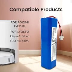 Viomi S9 / Ultenic T10 / lydsto r1 / Roidmi eve / Roidmi eve plus / Neabot nomo N2 / viomi v5 pro uyumlu 14.4V 6000 Mah Li-Ion