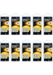 Duracell 10 Numara İşitme Cihazı Pili 10 Paket 60 Adet Kulaklık Pili 10 Numara Pil