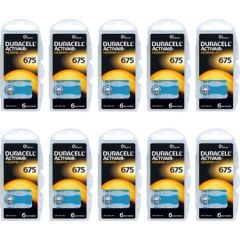 Duracell 675 Numara İşitme Cihazı Pili 10 Paket 60 Adet Kulaklık Pili 675 Numara Pil